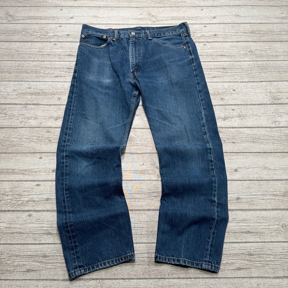 Levi's 505 Jeans Men's 35x28 Blue Denim Straight Leg Regular Fit Cotton Utility